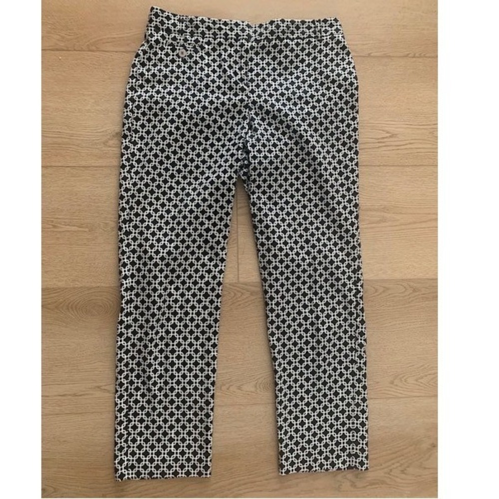 ATTYRE New York Black White Geometric Chain Ankle Pants Size 4 6045978
